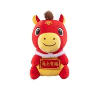 Genérico Plush Horse - Horse Stuffed Animal, Stuffed Animal Horses, Lucky Soft Cartoon Mascot Figurine, 2026 Horses Doll For Adult Child Friend Family Bedside Table Sofa Decor Living Nursery Party