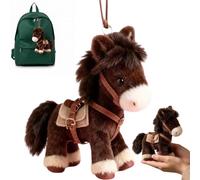 Genérico Plush Horse Keychain - 7.08-Inch Soft Pony Bag Charm & Fuzzy Horse Plushie Key Ring - Valentine Gift for Kids,Year of the Horse Backpack Ornament (1pcs)