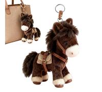 Genérico Plush Horse Keychain - Chinese New Year Horse Mascot, Soft Stuffed Doll Bag Charm, Cute Mini Animal Pendant for Backpack Purse Keys and Accessories, Festival Inspired Plush Ornament
