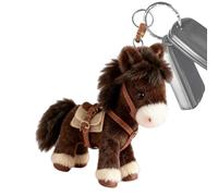 Genérico Plush Horse Keychain - Stuffed Charm, 18x15cm Soft Mascot for Bag Accessory, Cuddly Figure with Travel Appeal, Decorative Companion for Backpack Utility, Purse Accent and Commuting Style