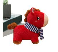 Genérico Plush Horse - Soft 25cm Red Fabric | Good Luck Stuffed Animal Chinese New Year Decoration | For Home Office Living Room Bedroom Couch Spring Festival Kids Adults