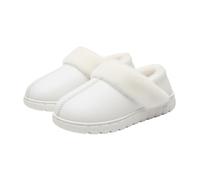 Genérico Plush-Lined Cotton Slippers with Covered Heel, Memory Foam Arch Support and Non-Slip Sole, Warm Cozy House Shoes for Indoor Outdoor Use, Slip-On Comfort for Women (White,245(37-38))