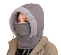 Genérico Plush-Lined Thickened Thermal Hat with Face Mask for Men and Women, Plush Windproof Hat Ski Cold Winter Scarf Warm (Dark Grey)