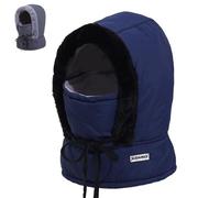 Genérico Plush-Lined Thickened Thermal Hat with Face Mask for Men and Women, Windproof Warm Ski Mask Scarf Hats for Cold Winter (Blue)