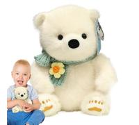 Genérico Plush Panda, Realistic Stuffed Polar Bear, Cotton Material, Soft Huggable Doll, Adorable Cushion, Kids Growth Companion, Cuddly Toy, 12 Inches, White & Black, Multi-Purpose, 1 Piece