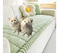 Genérico Plush Pet Couch Cover,Non-Slip Washable Couch Covers for Pets,Ultra-Soft Quilted Fluffy Plush Sofa Protector with Waterproof Lining, Suitable for Dogs and Cats (Light Green,24 * 82 in)