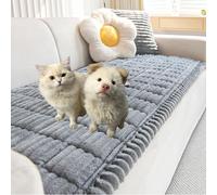 Genérico Plush Pet Couch Cover,Non-Slip Washable Couch Covers for Pets,Ultra-Soft Quilted Fluffy Plush Sofa Protector with Waterproof Lining, Suitable for Dogs and Cats (Light Gray,24 * 82 in)