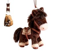 Genérico Plush Pony Bag Charm and Keychain, Cute Soft Horse Keychain Charm Gifts for Valentine’s, Fluffy Stuffed Animal Pendant (1PCS)