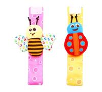 Genérico Plush Rattle Wrist Socks Toy Set - Cotton Soft Stuffed Cartoon Arm Bracelet Rattle Item, Interactive Sensory Activity Toy Accessory, Cute Infant Hand Foot Development Tool | Infantt Play Use