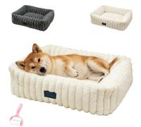 Genérico Plush Rectangle Dog Bed, Winter Warm Thickened Cozy Calming Cat Nest, Washable Soft Luxurious Pet Cave with Anti-Slip Bottom and Removable Zipper Cover