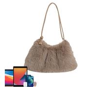 Genérico Plush Shoulder Bag - Tote Bag | Plush Underarm Bags with Large Capacity | Multipurpose Underarm Bags | Portable Satchel Bâg for Commuting | Winter Furry Bâg Women's | Handheld Shoulder Bâgs