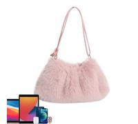 Genérico Plush Shoulder Bag - Tote Bag | Plush Underarm Bags with Large Capacity | Multipurpose Underarm Bags | Portable Satchel Bâg for Commuting | Winter Furry Bâg Women's | Handheld Shoulder Bâgs