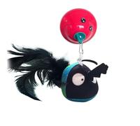 Generico Plush Squeaking Pet Toy - Cat Toys Catnip | Cat Enrichment Toys Squeaky Plush Doll | Touch Activated Retractable Cord Pet Supplies Indoor Games for Kitten Kitty Boredom Exercise Play