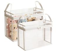 Genérico Plush Toy Storage Organizer | 2-Pieces Plush Dolls Organization Bins | Stuffed Animal Container | For Room, Bedroom, Home, Farmhouse, Apartment, Study Room, Balcony, Dormitory
