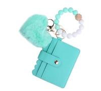 Genérico Plush Wallet Keychain, Card Holder Wristlet Set, 88g Slim Heart Design Security System with Secure Zip Closure Feature, Durable Fashion Key Ring Accessory, Women Shopping Mini Wallet for Use