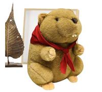 Genérico Plush with Scarf - Realistic Stuffed Animal Toy For Hugs & | Soft Cuddly Groundhogs Day Plush For Kids | Random Color Shades, Individually Vacuum Packed by Supplier