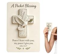 Genérico Pocket Blessing Cross - 10x14cm Cardboard Religious Keepsake, Scripture Gift, Devotional Note, Faith Token | Portable Prayer Keepsakes Spiritual Keepsake For Travel Camping Family Use