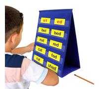 Genérico Pocket Chart Stand - Desktop Tabletop Pocket Chart | Self-Standing Portable Classroom Charts For Students and Teachers, Eco-Friendly Non-Woven Fabric, High-Density Cardboard, Blue Yellow Red