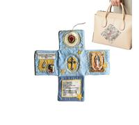 Genérico Pocket Devotional Book, Portable Daily Prayer, 3.9x3.9in Small Foldable Design, Authentic Lightweight Material, Daily Prayers Books for Communion Baptism Spiritual Practice Home