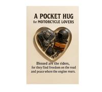 Genérico Pocket Heart Card - Acrylic 3.94x3.15 Inches, Emotional Keepsake, Compact Gift Design | Travel Support Charm, Build, Motorcycle Charm, Sentiment Card For Riders, Friends, Family