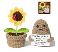 Genérico Pocket Hug Positive Potato, 2PCS Juguetes de Papa Peluche Muñeca, Regalo Positivo de Patata y Girasol, Mini Patata Positiva Divertida Muñeca, Regalo de Despedida colegas, Mejor Amiga Regalo
