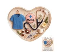 Genérico Pocket Nurse Hug - Acrylic Encouragement Keepsake Card | 2D Heart 10cm Length, 6cm Heart Size, Motivational Gift for Healthcare Workers Hospital Staff Caregivers Graduation Birthday Holiday