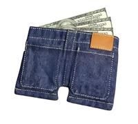 Genérico Pocket Pants Mini Jeans Wallet, Slim Compact Bifold Pocket Purse, for Cards Keys or Cash, for Women (2 Pcs)