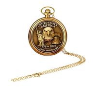 Genérico Pocket Watch - Chain American 250th Fashion Accessories | Retro Pocket Hand Watches Jewelry for Men and Women, Daily Office Home with Travel Wedding Party, Fathers Day Gift