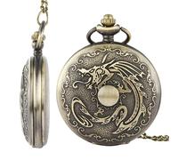 Genérico Pocket Watch Dragon, Dragon Pocket Watches for Men,Relojes de Fob Vintage | Animal Design Watches Accessory con Colgante de Cadena para Fiestas y Eventos