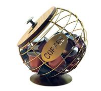 Genérico Pod Holder - Iron, 6.5x6.1in Pod Stand Large Capacity & Beveled Mouth | Desktop Coffee Pods Organizer Durable Lid, Coffee Storage Station For Kitchen Counters, Living Rooms, Parties