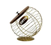Genérico Pod Holder - Iron, 6.5x6.1in Pod Stand Large Capacity & Beveled Mouth | Desktop Coffee Pods Organizer Durable Lid, Coffee Storage Station For Kitchen Counters, Living Rooms, Parties