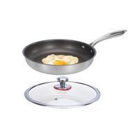 Generico Poêle Antiadhésive Titane - Acier Inoxydable Ustensiles De Cuisine | Compatible Induction Sans PFOA Sauteuse, Poêle À Frire Pour Crêpes, Uufs, Familles Et Débutants Amateurs