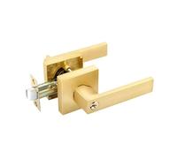 Genérico Poignée de Porte avec Serrure - Levier Sécurité Aluminium Robuste, Bouton Intérieur Confidentialité avec 3 Clés, Kit Quincaillerie Réversible, Verrou | pour Chambre Bain Bureau Maison Entrée