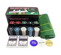 Genérico Poker Chips Set 200 Pieces, Texas Hold'em Game Set, Wear-Resistant Multi-Functional Chips, Professional Craps Accessory, for Home Parties, Travel, Play, (ABS)