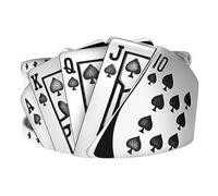 Genérico Pokerring Für Männer & Frauen - Vintage Spielkarten Ring Offen | Verstellbarer Flush Pokerring, Galvanisierter Gothic Schmuck Für Glücksspieler Und Kartenfans