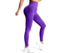 Genérico Polainas Anticelulíticas For Mujer, Pantalones De Compresión con Control De Barriga, Mallas De Levantamiento De Glúteos For Entrenamiento(Purple,L)
