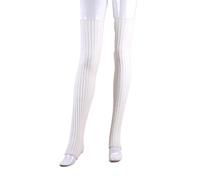 Genérico Polainas calientes Leg Knit Over The Knee Extra Long Winter Soft Thick Thigh High Footless Socks For Women Polainas de Caza, blanco, Talla única