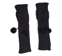 Genérico Polainas de Caza Baby Girls Cute Bowknot Pompom Knit Leg Middle Knee Boot Socks Cuffs Toppers Polainas Rando, gris oscuro, Talla única