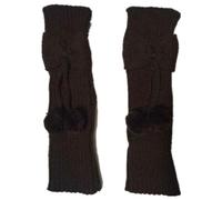 Genérico Polainas niño niña bebé niñas lindo Bowknot pompom Knit Leg Middle Knee Boot Socks Cuffs Toppers Polainas Mujer Danza, café, Talla única