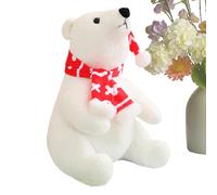 Genérico Polar Bear Plush - Christmas Cute Stuffed Toy, Cuddly Polar Bear Wearing Scarf, Soft Comfort Function for Kids Girls Sofa Bedside Living Room, Plush Toys, Multi Color