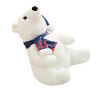 Genérico Polar Bear Plush - Christmas Cute Stuffed Toy, Cuddly Polar Bear Wearing Scarf, Soft Comfort Function for Kids Girls Sofa Bedside Living Room, Plush Toys, Multi Color