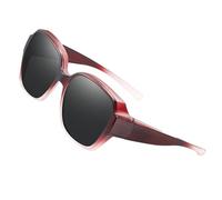 Genérico Polarized Fit Over Glasses Sunglasses - UV Protection Clip Eyewear | Lens with Anti Glare Coating, Lightweight Wrap Around Frame, Outdoor Sun Shield for Prescription Glasses
