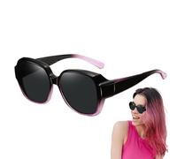 Genérico Polarized Fit Over Glasses Sunglasses - UV Protection Clip Eyewear | Lens with Anti Glare Coating, Lightweight Wrap Around Frame, Outdoor Sun Shield for Prescription Glasses
