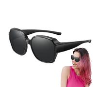 Genérico Polarized Fit Over Glasses Sunglasses - UV Protection Clip Eyewear | Lens with Anti Glare Coating, Lightweight Wrap Around Frame, Outdoor Sun Shield for Prescription Glasses