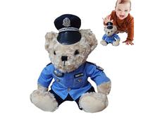 Generico Politica Bear - Oso de peluche Políticas de peluche con vestido de policía extraíble, oso de peluche para regalos de cumpleaños o Navidad