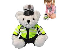 Genérico Políticas de Peluche | Políticas Vestido Teddy'S Bear Peluche,Peluche de Oso de Peluche Suave con Vestido de policía extraíble, Juguete de de Oso de para niños, niñas y niños