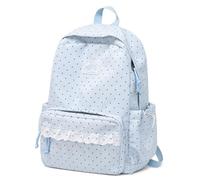Genérico Polka Dot Backpack Lace Backpack Y2k Aesthetic Large Laptop Daypack (Blue,Without charm)