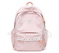 Genérico Polka Dot Backpack Lace Backpack Y2k Aesthetic Large Laptop Daypack (Pink,Without charm)