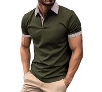 Generico Polo de manga larga para hombre básico camisetas elegante camiseta cuello ajuste regular trabajo golf tenis poloshirt polo manga corta hombre simple pero elegante, Verde-c, X-Large