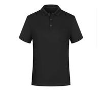 Genérico Polo Hombre Cuello Reverso Bolsillo Cultura Publicidad Manga Corta Camiseta Empresa Trabajo Top Liso para Hombres y Mujeres, Le Noir, 3XL